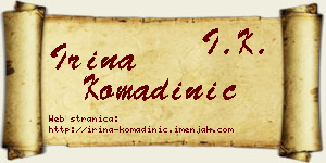 Irina Komadinić vizit kartica